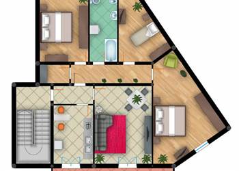 Quadrilocale di 100 mq con tre camere, balcone e garage in Goito centro